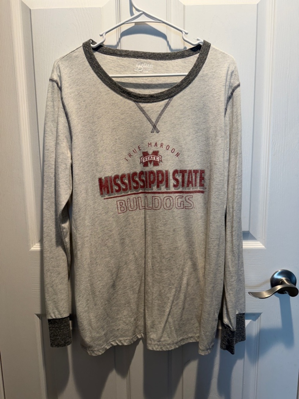 Mississippi State Bulldogs Long Sleeve Pullover - Maroon & Heather Gray